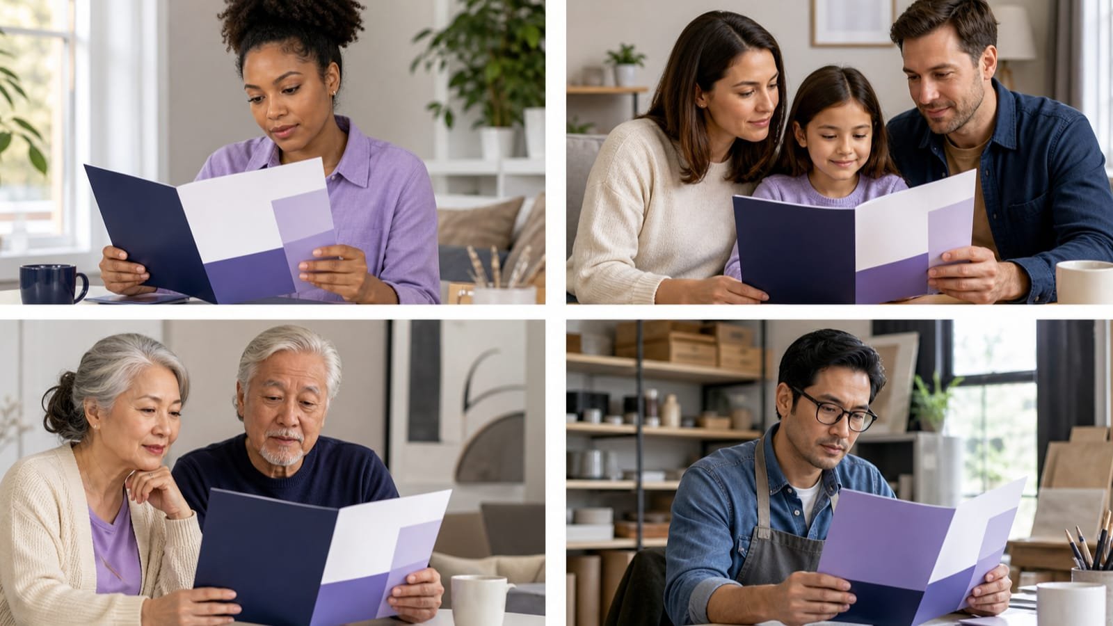 Diverse household scenarios review neutral premium and eligibility estimates.