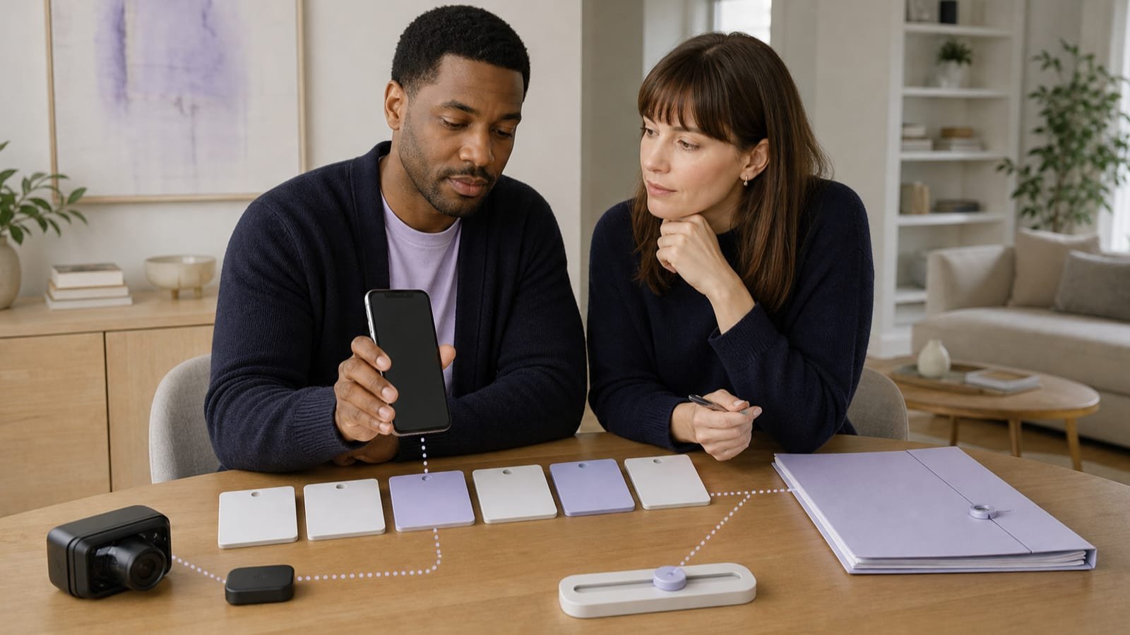 Phone permissions, data-sharing folders, retention records, and a neutral program control.