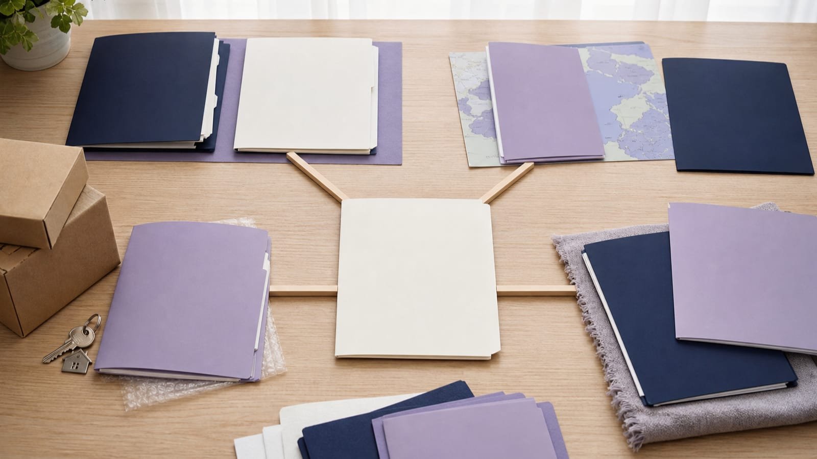 Four coverage transitions connect to one neutral supplement application folder.